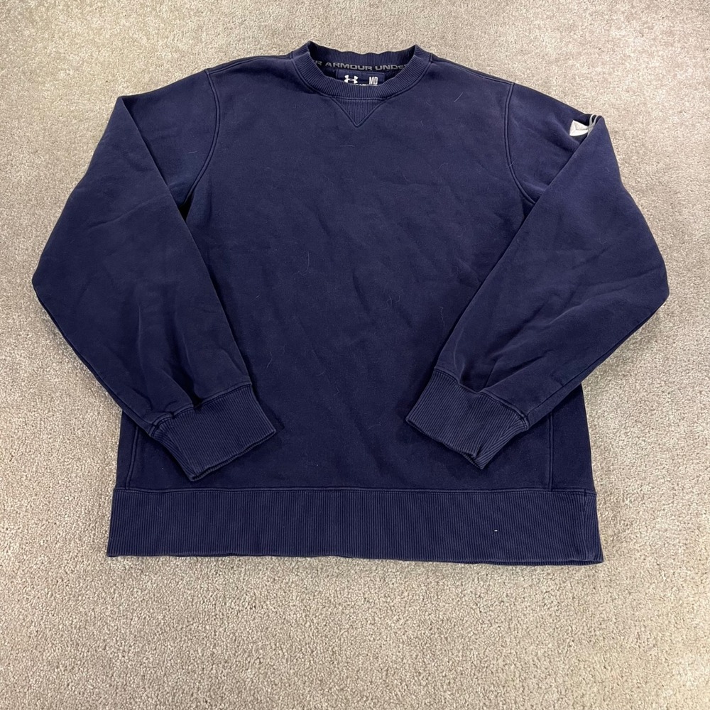 Under Armour Storm ColdGear Sweatshirt Mens Medium Navy Blue Crewneck Loose